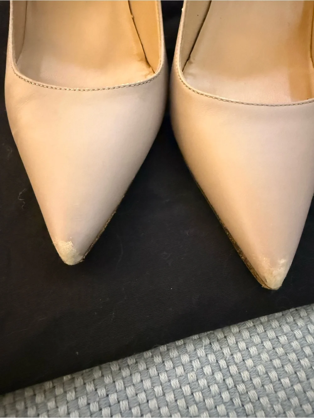 Valentino Nude Pointed-Toe Leather Stiletto Pumps